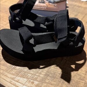 Teva Black Platform Sport Sandals